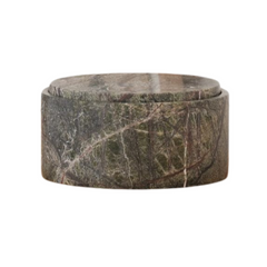 FURNIFIED Storage Bowl Green Travertine 25cm