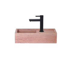 FURNIFIED Washbasin Naleya Pink Travertine