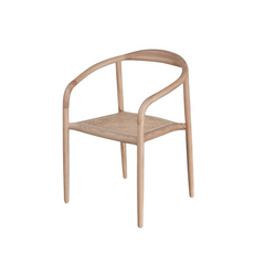 FURNIFIED Dining Chair Dubbo Rattan Oak