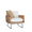 FURNIFIED Armchair Lisse Walnut Rattan White Terry Fabric