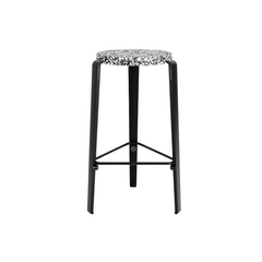 TIPTOE Stool Mi Lou Recycled Plastic Macchiato Steel Legs 66cm