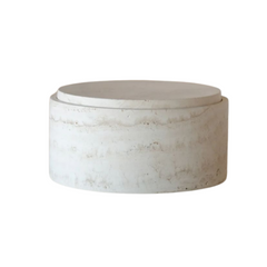 FURNIFIED Storage Bowl White Travertine 25cm