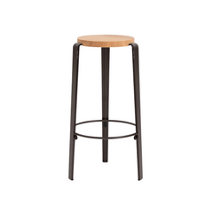 TIPTOE Stool Big Lou Oak Steel Legs 75cm