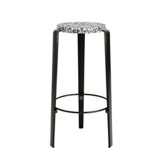 TIPTOE Stool Big Lou Recycled Plastic Macchiato Steel Legs 75cm