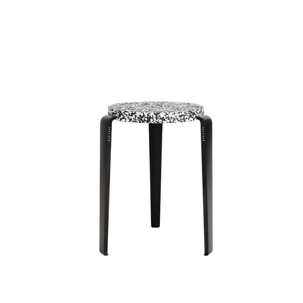 TIPTOE Stool Lou Recycled Plastic Macchiato Steel Legs 45cm