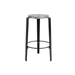 TIPTOE Stool Mi Lou Recycled Plastic Macchiato Steel Legs 66cm