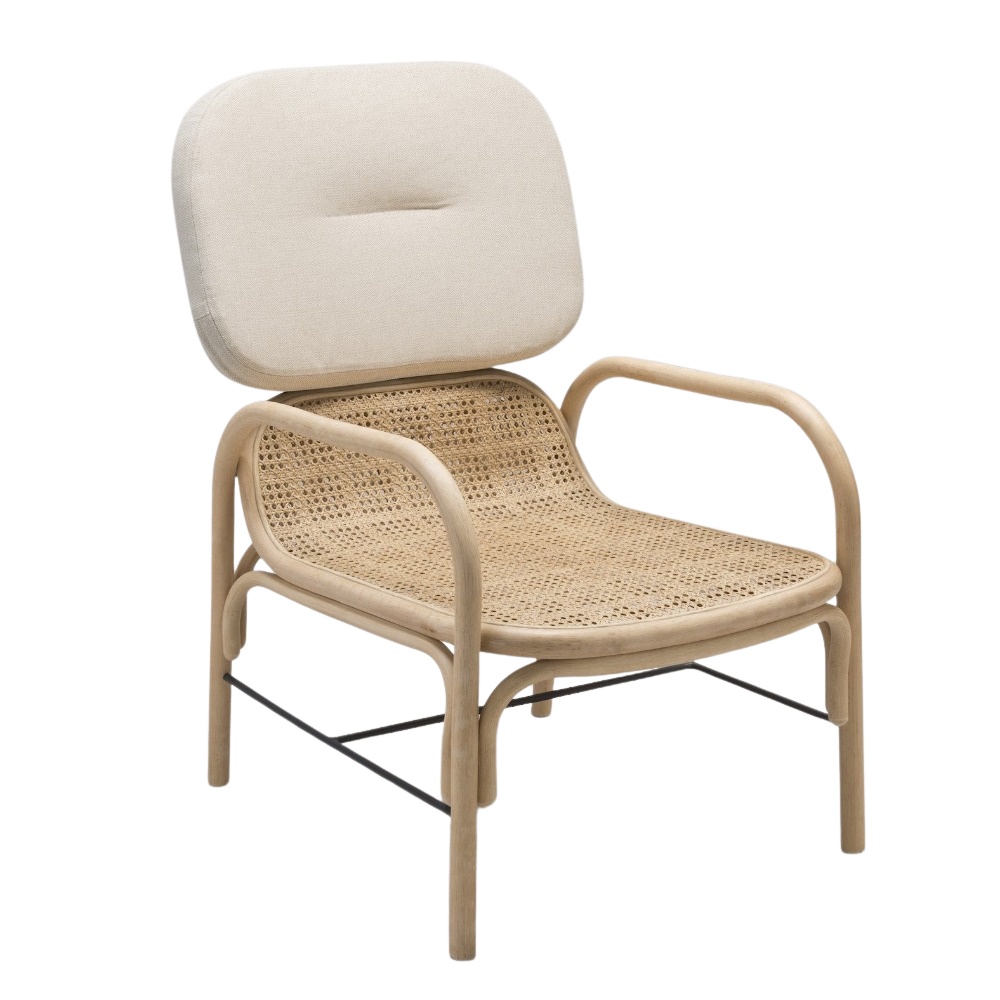 ORCHID EDITION Armchair Plus Rattan Migliore Fabric Ivory