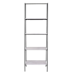 FURNIFIED Shelving Unit Adele Metal White Marble 181cm