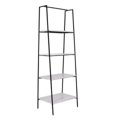 FURNIFIED Shelving Unit Adele Metal White Marble 181cm