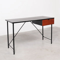 FURNIFIED Desk Philip One Drawer Walnut 120cm