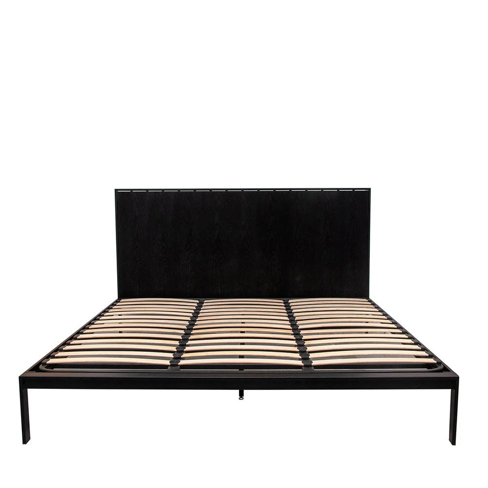 FURNIFIED Bed Emilio Metal Wood 210x180cm