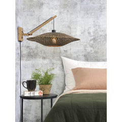 GOOD&MOJO Wall Light Bali Short Swing Arm Bamboo 60cm