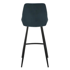 ZAGO Bar Stool Bari Metal Legs Corduroy Fabric 75cm