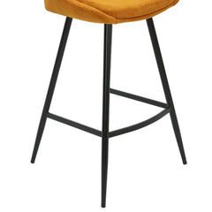 ZAGO Bar Stool Bari Metal Legs Corduroy Fabric 75cm