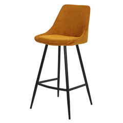 ZAGO Bar Stool Bari Metal Legs Corduroy Fabric 75cm