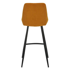 ZAGO Bar Stool Bari Metal Legs Corduroy Fabric 75cm