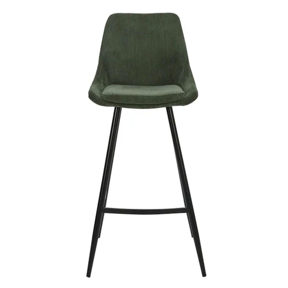 ZAGO Bar Stool Bari Metal Legs Corduroy Fabric 75cm