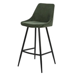 ZAGO Bar Stool Bari Metal Legs Corduroy Fabric 75cm