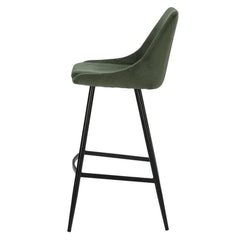 ZAGO Bar Stool Bari Metal Legs Corduroy Fabric 75cm