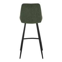 ZAGO Bar Stool Bari Metal Legs Corduroy Fabric 75cm