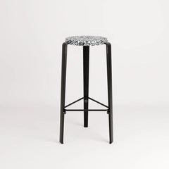 TIPTOE Stool Big Lou Recycled Plastic Macchiato Steel Legs 75cm