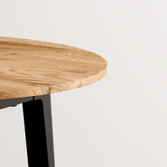 TIPTOE Round Dining Table New Modern Reclaimed Oak Steel Legs ø110cm