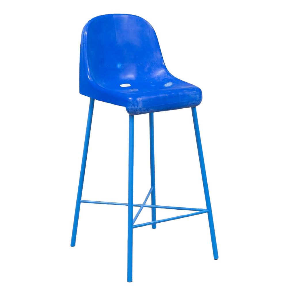 TOBIA ZAMBOTTI High Stool “The Fan Chair” Blue & Blue