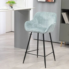 ZAGO Bar Stool Hibis Metal Legs Fabric 65cm