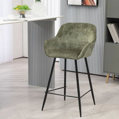 ZAGO Bar Stool Hibis Metal Legs Fabric 65cm