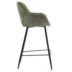 ZAGO Bar Stool Hibis Metal Legs Fabric 65cm