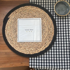 OPJET PARIS Placemat Moussa Natural Fibers Black Edge Ø38cm