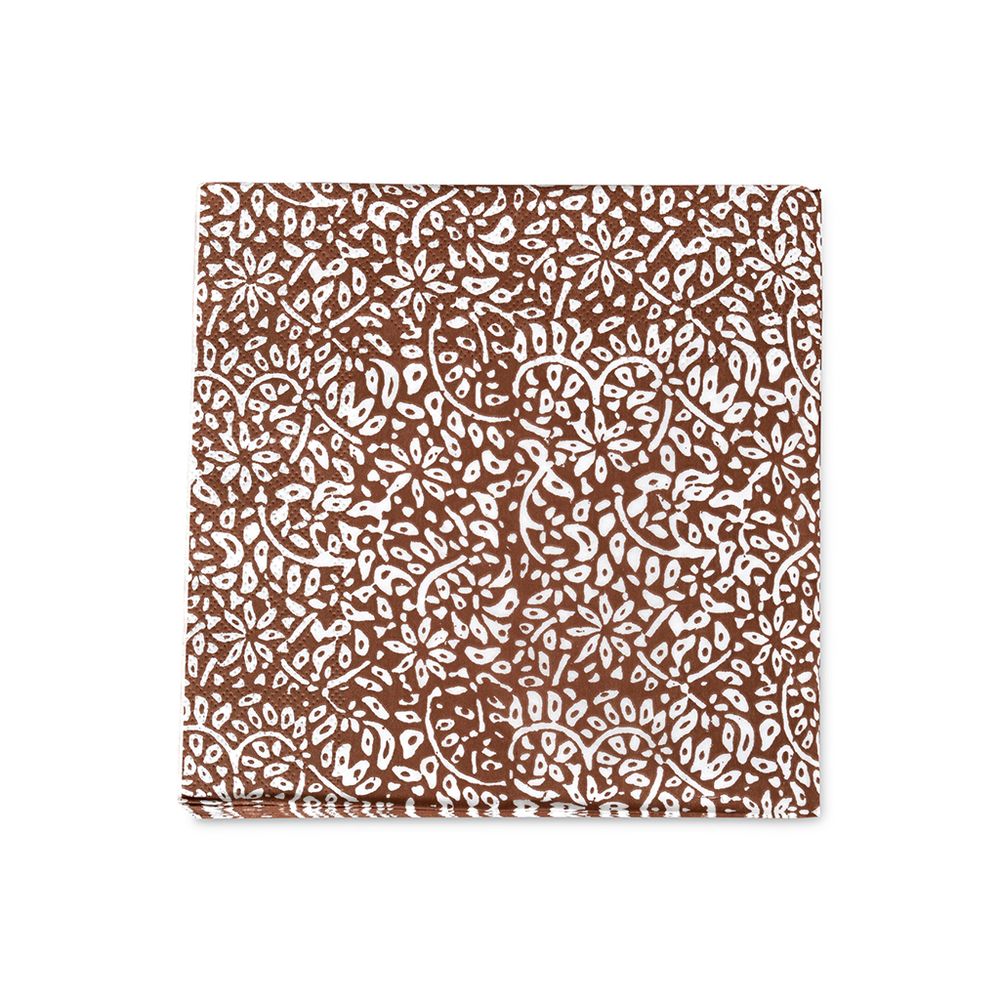 OPJET PARIS Set of 20 Paper Napkins Brown Batik