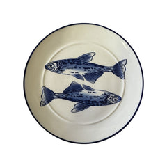 OPJET PARIS Dessert Plate Fish Porcelain Stoneware 19cm