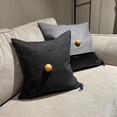 INTERIOR Pillow Black Wool Linen 40x40cm