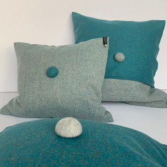 INTERIOR Pillow Light Blue Wool Linen 40x40cm