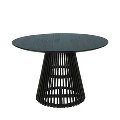 ZAGO Round Dining Table Kamala Black Teak  Ø120cm