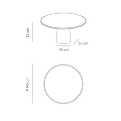 FURNIFIED Dining Table Legna White Travertine 140cm