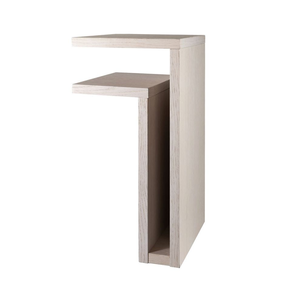 MAZE Bedside Table F-shelf Left White Oak