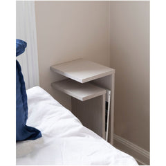 MAZE Bedside Table F-shelf Left White Oak