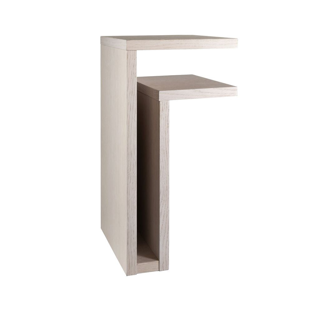 MAZE Bedside Table F-shelf Right White Oak