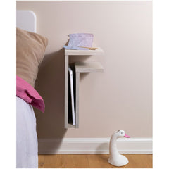 MAZE Bedside Table F-shelf Right White Oak