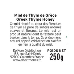 ALBERT MENES Thyme Honey 250g