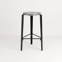 TIPTOE Stool Mi Lou Recycled Plastic Macchiato Steel Legs 66cm