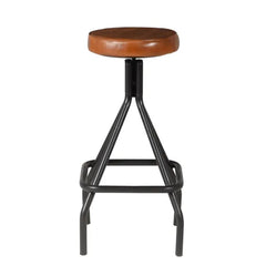 ZAGO Swivel Bar Stool Monte Metal Legs Goat Leather