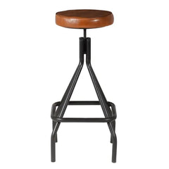 ZAGO Swivel Bar Stool Monte Metal Legs Goat Leather