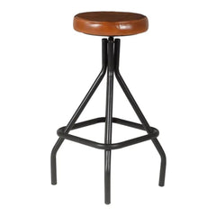 ZAGO Swivel Bar Stool Monte Metal Legs Goat Leather