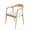 FURNIFIED Dining Chair Muret White Terry Fabric Natural Oak