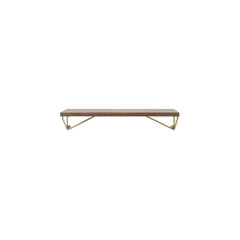 MAZE Shelf Pythagoras XS Walnut Shelf + 2 Brass Brackets