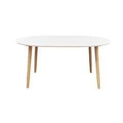 ZAGO Dining Table Salt With Extensions MDF White