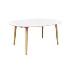 ZAGO Dining Table Salt With Extensions MDF White